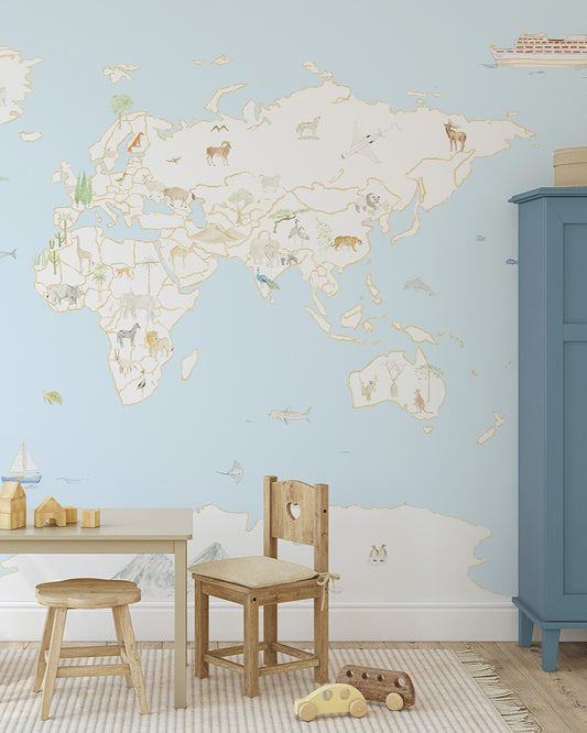 Papel de Parede Mapa-Múndi