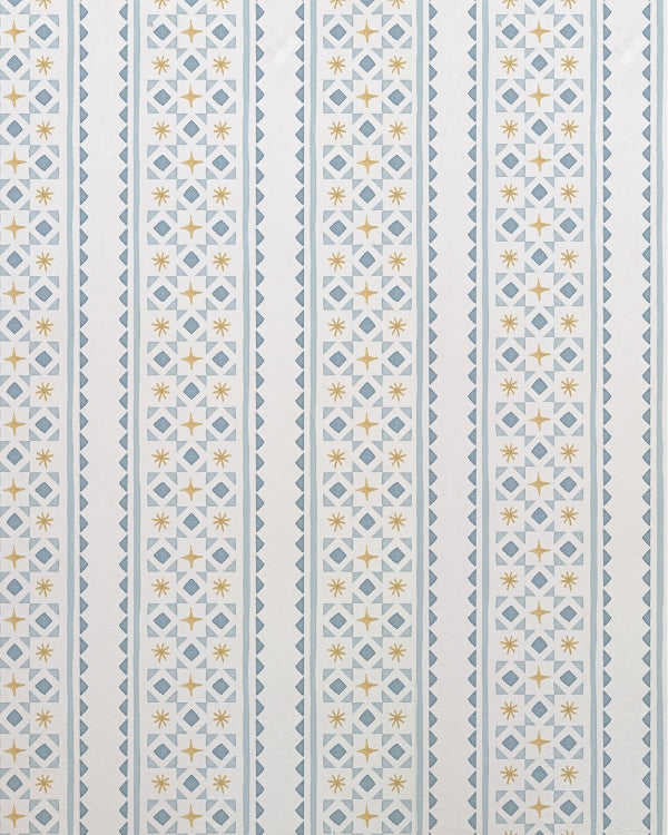 Papel Listras e Gravataria Asteriscos Azul