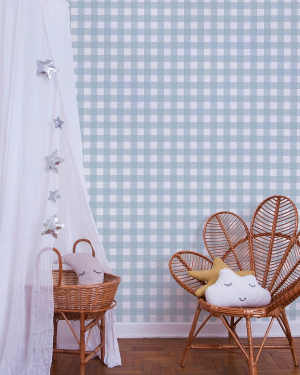 Papel Vichy Aquarelado Azul