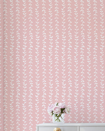Papel de Parede Foglia Fundo Rosa