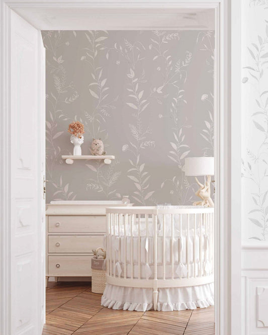Papel de Parede Foliage Fundo Cinza