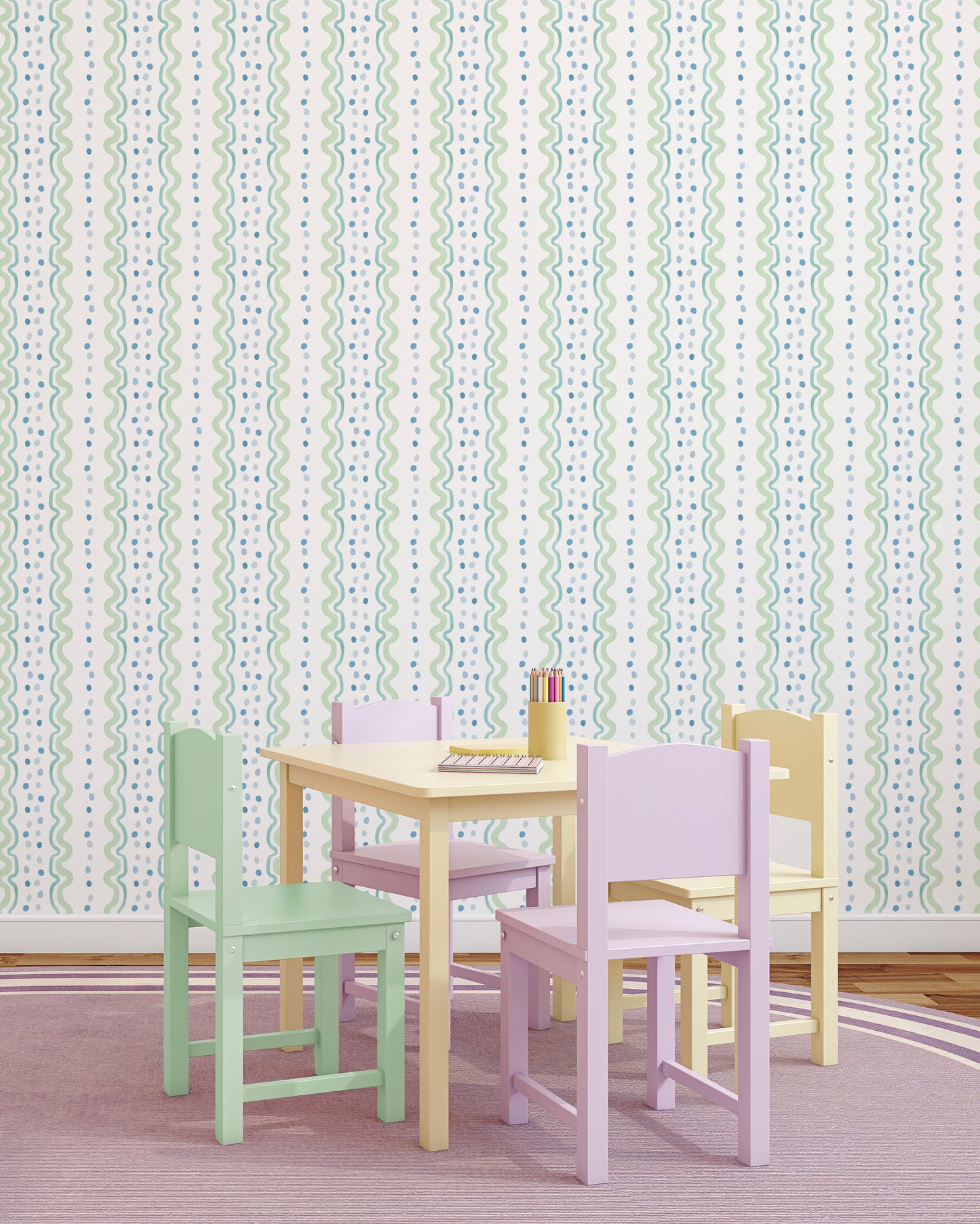 Papel de Parede Bolinhas Divertidas Verde