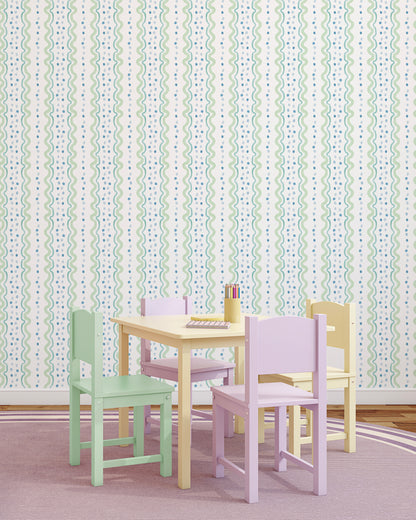Papel de Parede Bolinhas Divertidas Verde