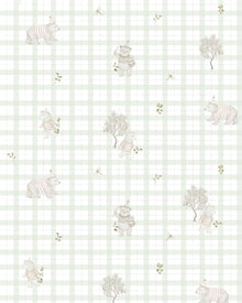 Papel de Parede Xadrez Dino & Urso