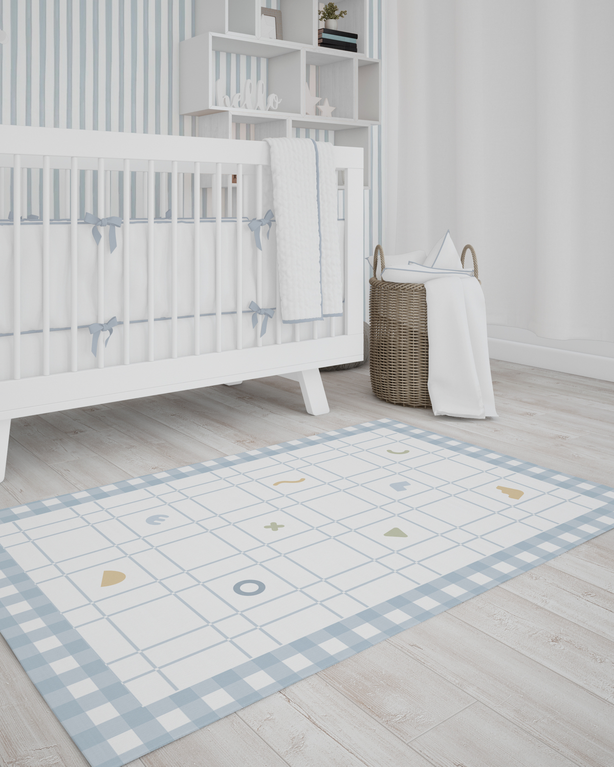 Tapete Playmat Vichy Azul Tamanho:120x90cm