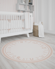 Tapete Playmat Redondo ABC Rosa 90 x 90