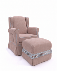 Poltrona Aurora Linho Prime Rose + Puff