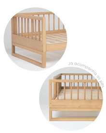 Cama Palito Evolutiva · 4 em 1 · Madeira Carvalho