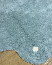Tapete Lavável de Algodão Oval Doce Nuvem Azul