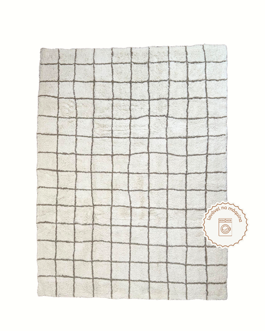 Tapete Lavável Algodão Grid - 120 x 160