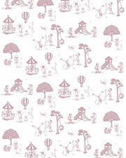 Papel Toile de Jouy Rosa