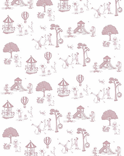 Papel Toile de Jouy Rosa