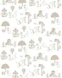 Papel Toile De Jouy Bege