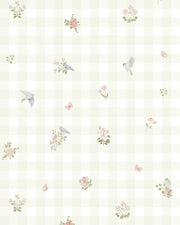 Vichy Green Floral Wallpaper