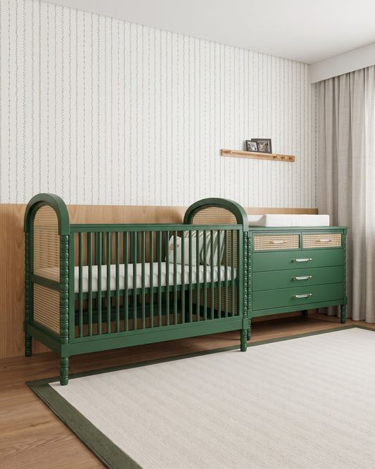 Berço Lorde Inglês com Palha na cor Verde Escuro