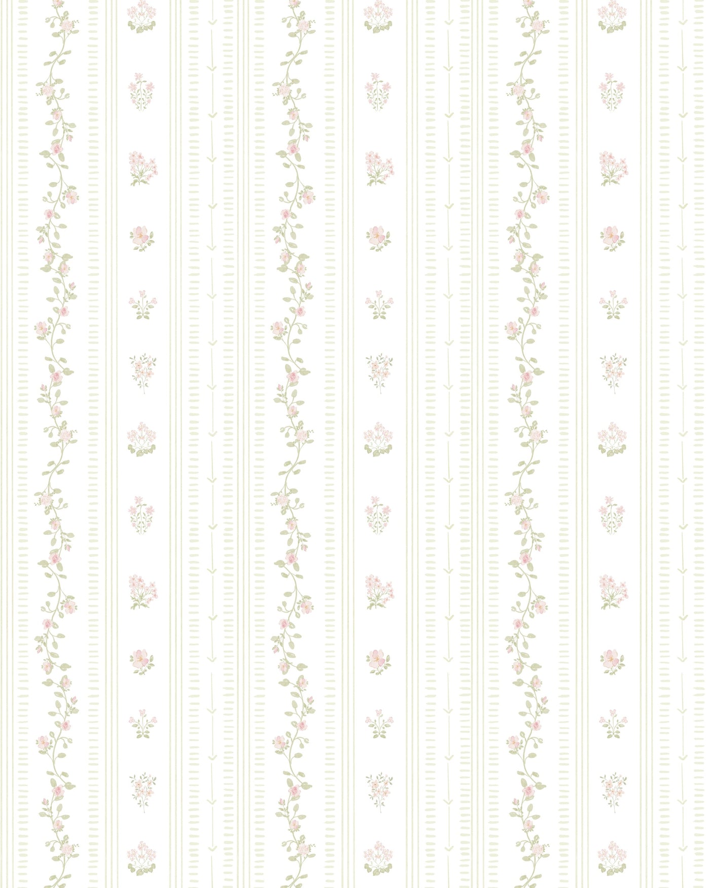 English Wallpaper with Beige Stripes