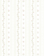 English Wallpaper with Beige Stripes