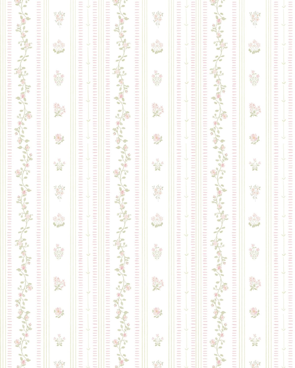 Papel de Parede English com Faixas Rosa
