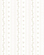 English Wallpaper with Pink Stripes
