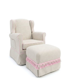 Poltrona Aurora Linho Prime Off-White + Puff