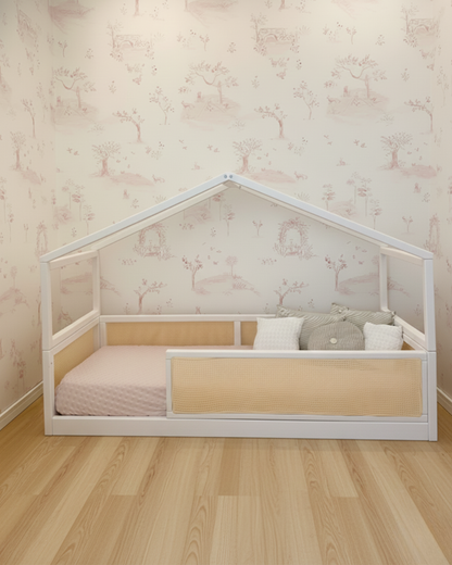 Cama Casinha - Saída Lateral - Palha - Off White