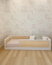 Cama Montessori  - Saída Lateral - Palha - Off White